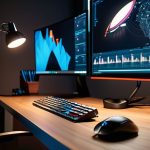 Productive dual monitor setup for multitasking.