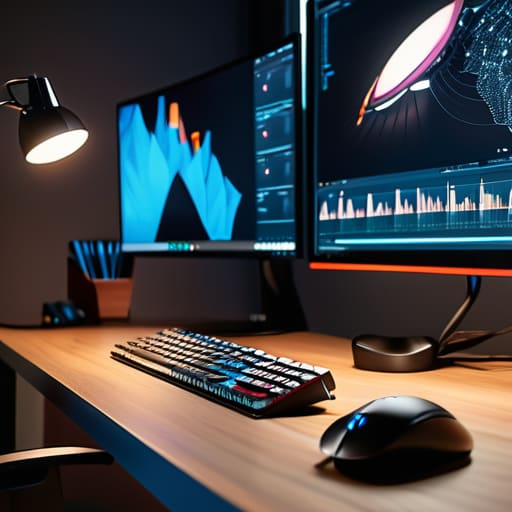 Productive dual monitor setup for multitasking.
