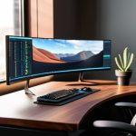 Boosting productivity with an ultrawide monitor.