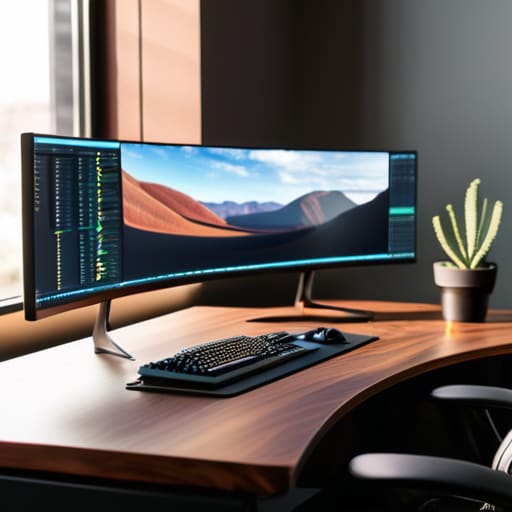 Boosting productivity with an ultrawide monitor.